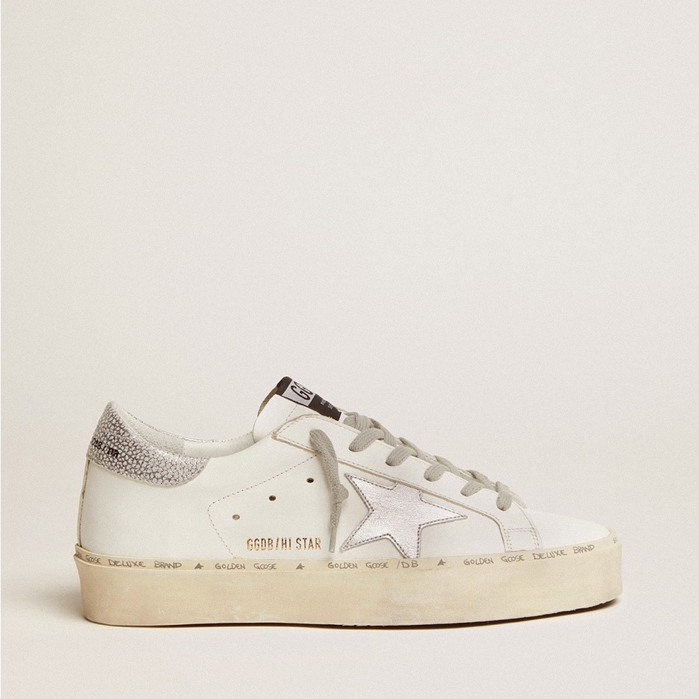 Golden Goose Hi Star Beige and Cream Sneakers